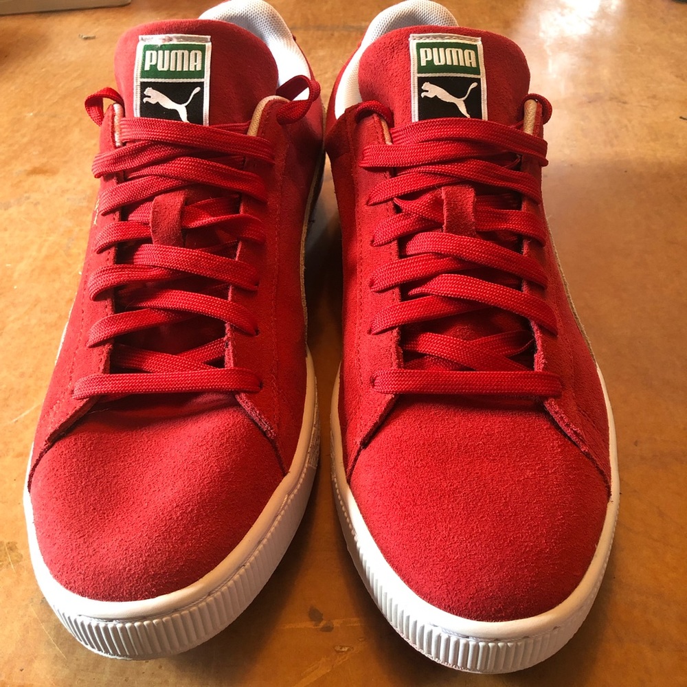 Puma Red Suede Sneakers